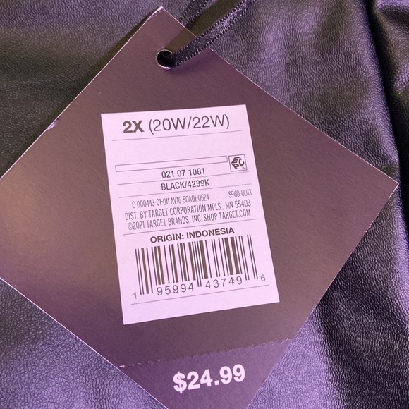 AVA VIV Women’s Black Vegan Leather Pants Size 2X - Picture 10 of 10